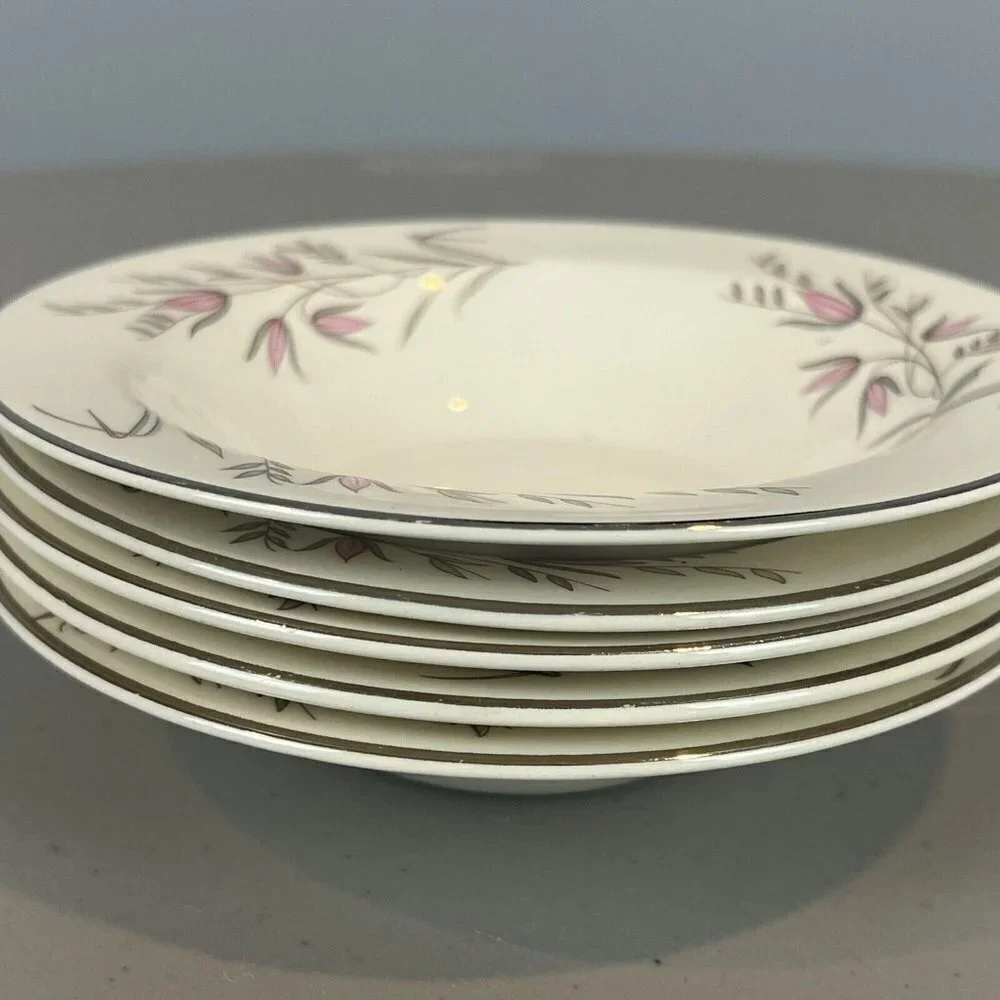 Edwin Knowles Park Lane 5 Rim Bowls Pink Flowers 6 3/8